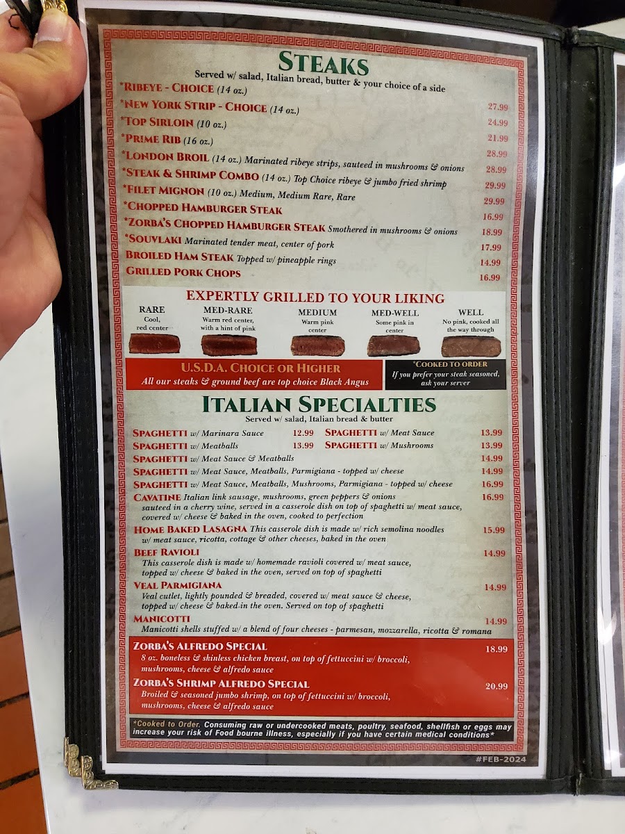 Zorba's Menu - Image 3