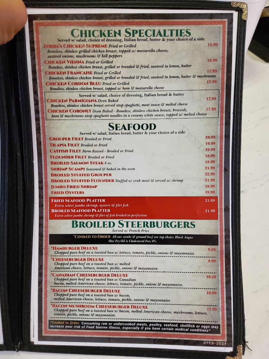 Zorba's Menu - Image 4